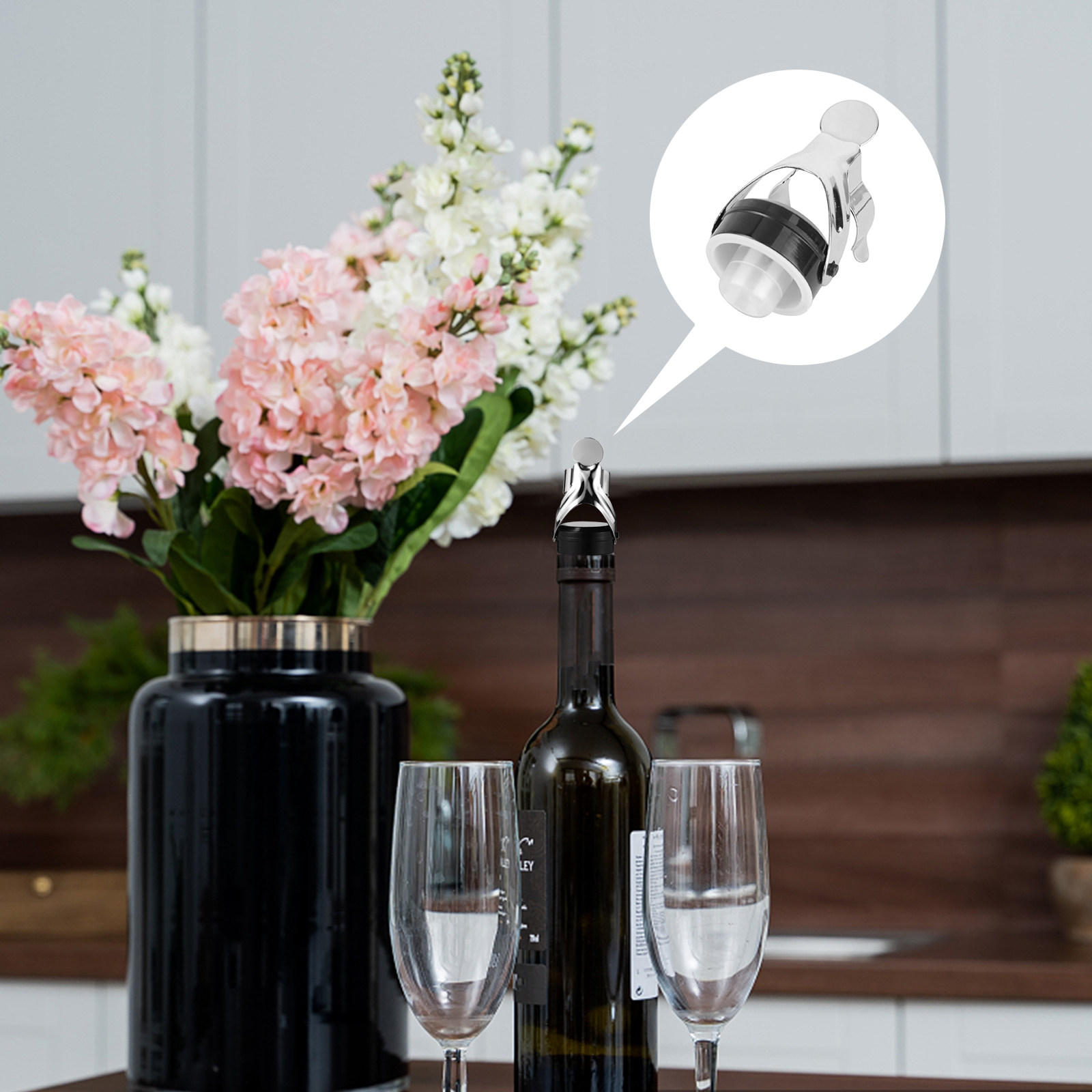 Wine Bottle Size - Tappo per Bottiglia in Acciaio Inox,