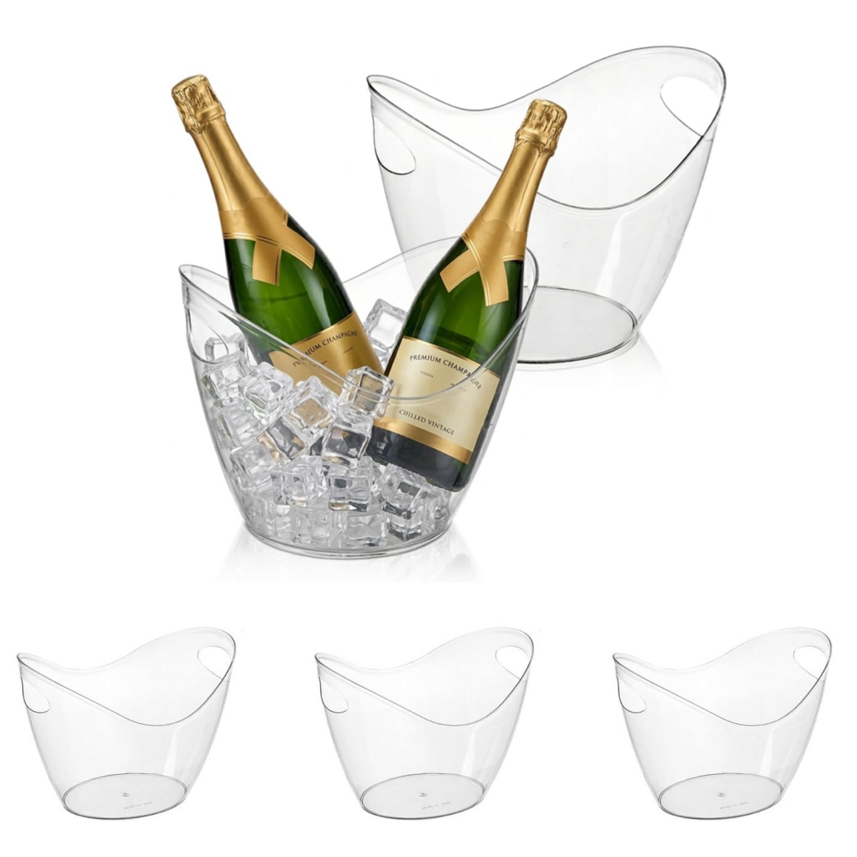 Wine Beer Cooler - Secchiello per Ghiaccio Infrangibile in PET,