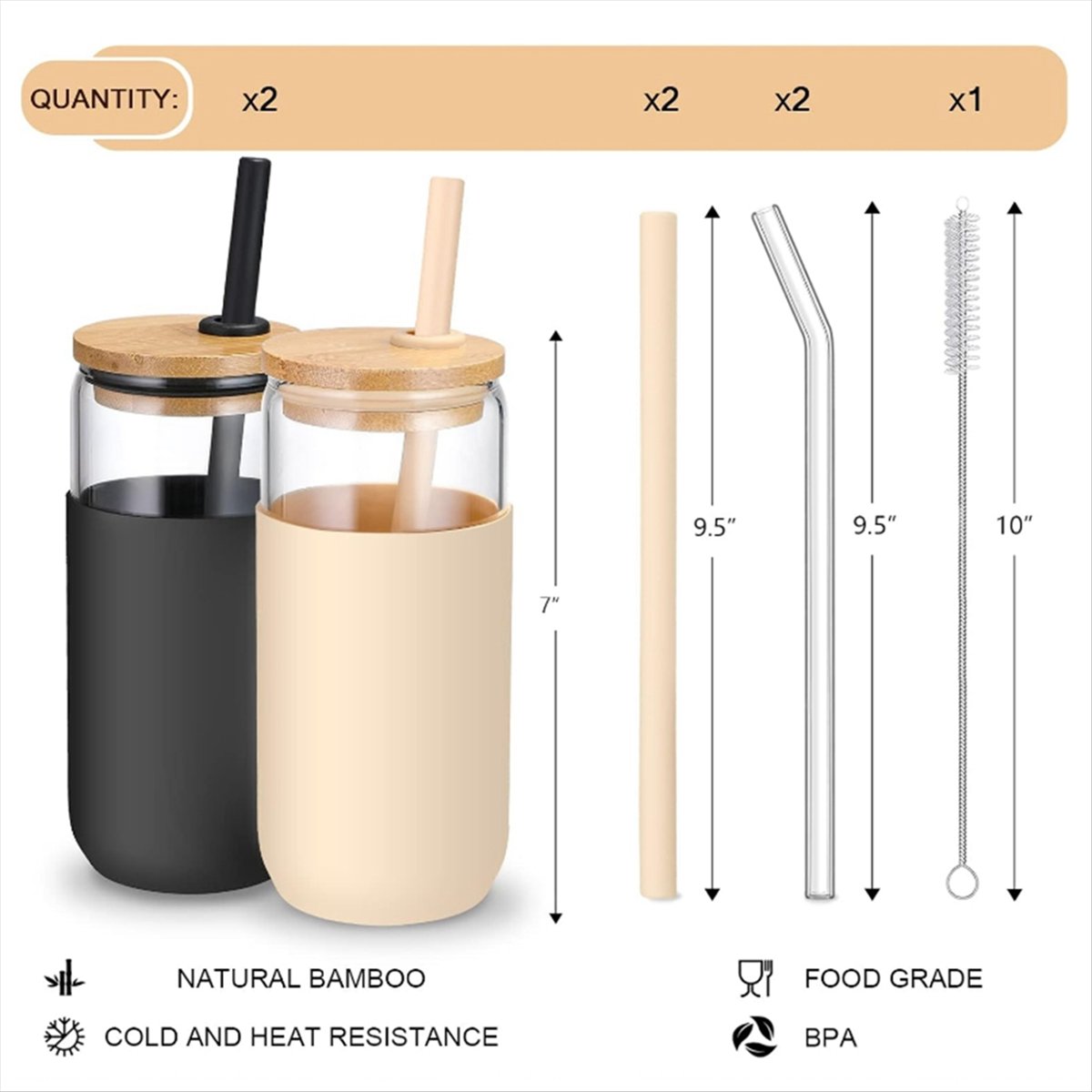 Bicchieri in vetro da 20 OZ a  - Beer & Wine Grab recensione e prezzo